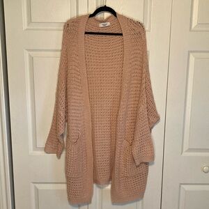 Carly Jean Los Angeles CJLA Blush Pink Cardigan Sweater Small/Medium